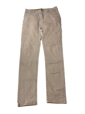 Tainted Denim Khaki Brown Chino Pants Size 28 Cotton Stretch Casual Trousers